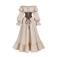 thumbnail image 5 of FNFYFH Renaissance Medieval Costume Dress Women Peasant Cottagecore Dress 1700s Victorian Fairy Dress, 5 of 8