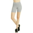 thumbnail image 2 of TheLovely Women & Plus Soft Cotton Active Stretch Outseam Workout Biker Shorts with Wide Wastband (15" Biker Shorts), 2 of 4