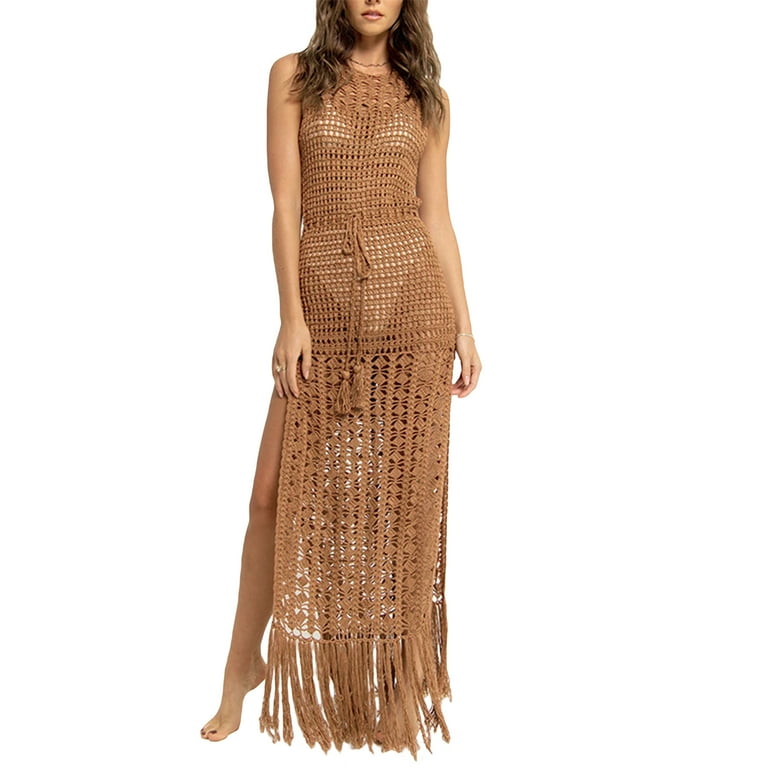 Sexy Vacation Solid Tassel Slit Sequined Swimwears Cover Up Sexy Vacation Solid Tassel Slit Sequined Swimwears Cover Up