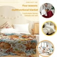 thumbnail image 3 of Fall Pumpkin Blanket Soft Flannel Lightweight Orange White Blue Pumpkins Maple Leaves Throw Blanket Cozy Warm Thanksgiving Farmhouse Home Party Decor On Living Room Sofa Couch 50x60 inch, 3 of 6