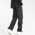 thumbnail image 4 of Yaoyar Men's All-Weather Hiking Pants Solid Color Loose Fit Waterproof Breathable Fabric with Leg Zipper Pockets Outdoor Adventure Trousers,XXXXL,Black, 4 of 8