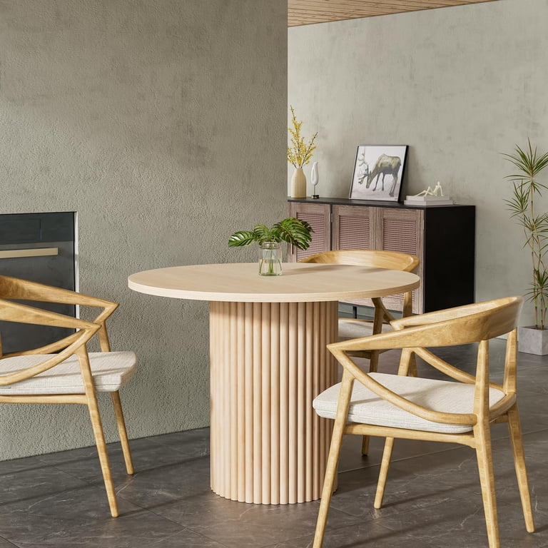 39 Inch Round Table 39 Inch Round Farmhouse Dining Table With Black ...