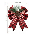 thumbnail image 4 of Shoreew Christmas Burlap Plaid Bow with Pine Cones Pine Needles Large Buffalo Plaid Bow Xmas Wreath Checkered Bow for Holiday Crafts Home Party Tree Decor, 4 of 5