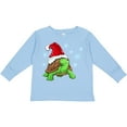 thumbnail image 3 of Inktastic Christmas Turtle in with Santa Hat and Snowflakes Boys or Girls Long Sleeve Toddler T-Shirt, 3 of 5