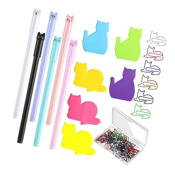 Dualoai Cat Shaped Stationery Set 6 Pads Sticky Notes Office Supplies Cat Lovers Gift 30