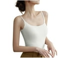 thumbnail image 1 of Tqcoqu Women's Solid Color Fixed Integrated Cup Without Steel Ring Thin Amisole, 1 of 4