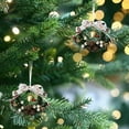 thumbnail image 6 of Christmas Kitchen Cabinet Wreaths Mini Christmas Wreath with Pine Cones, Berries, Bells and Pine Branches Artificial Xmas Hanging wreath for Holiday Window Party Decorations, 6 of 6