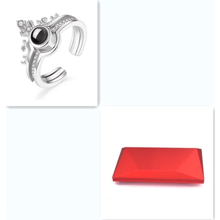 Personalized Couple Rings: Romantic 100 Languages I Love You Projection Copper Rings with Exquisite Rose Box