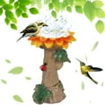 thumbnail image 2 of Desktop Ornament - Plastic Courtyard Decoration - Garden Bird Feeder Flower Decoration Resin Sunflower Bird Home Decor - 1Pc Bird Bath, 2 of 9