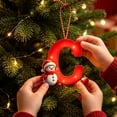 thumbnail image 7 of Christmas Letter Ornament, Red Alphabet Initial C Hanging Decoration with Snowman Christmas Tree Ornament for Family Name Display, 7 of 7