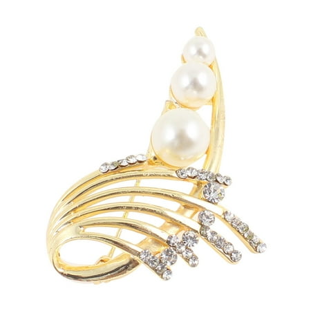 Brooches For Dresses - Unique Bargains Glittering Faux Pearl Embellished Dress Pin Brooch for Women