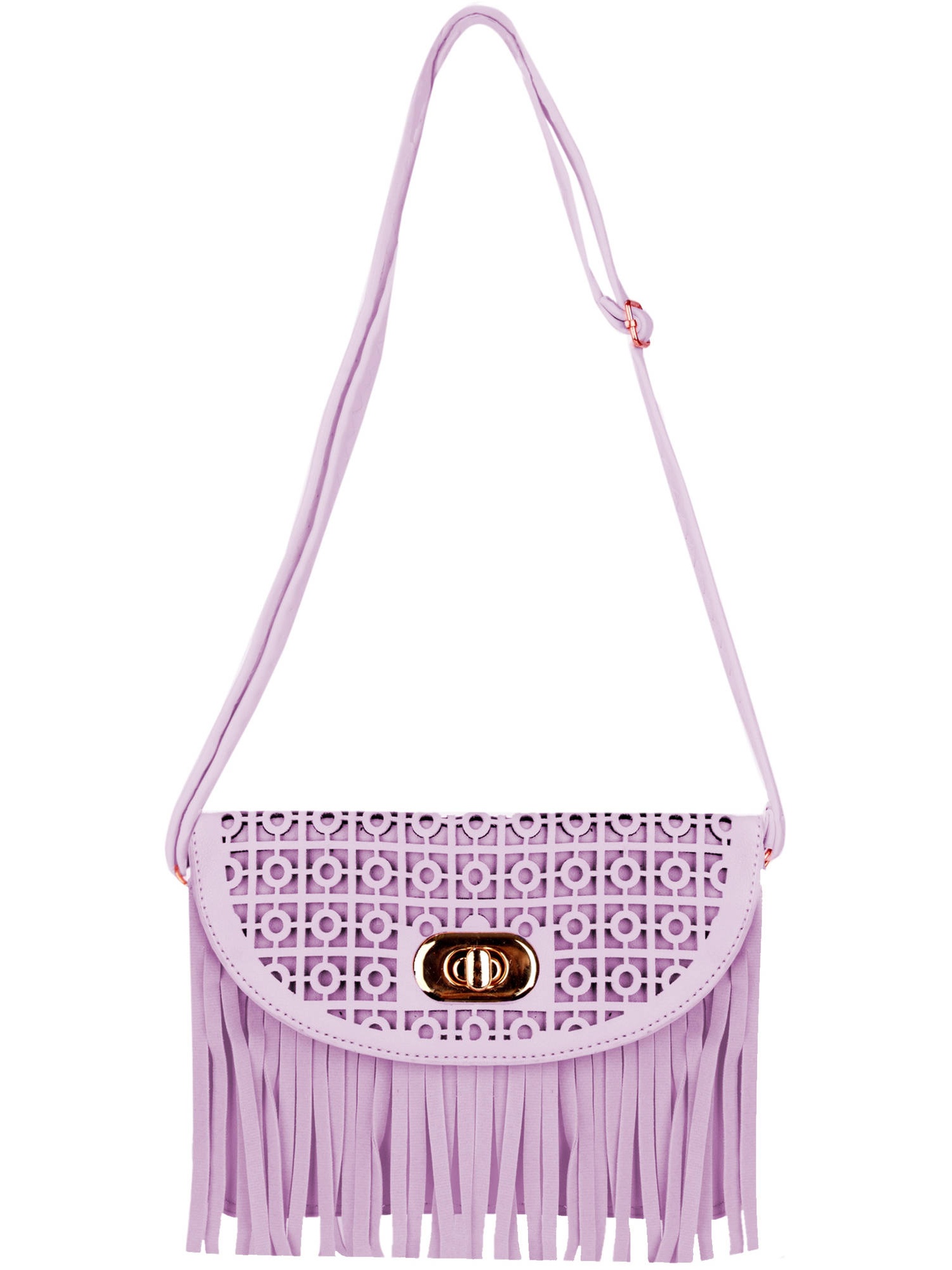 Women's Cute Compact Fringe Purse Shoulder Bag (Fits Cell Phones up to 6.25In x 3.1In)