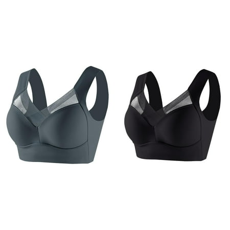 2-PacksWomen s Large Strapless Lace Small Sports Bras for Women Tank Top Underwear Thin Bra for Women Side Fold Side Breast Womens Bras Comfortable Padded Gather Adjustable Bra