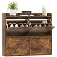 thumbnail image 1 of HOMCOM Armoire à Chaussures à 4 Tiroirs Basculants, Armoire de Rangement à Chaussures Mince, Brun Rustique, 1 of 10