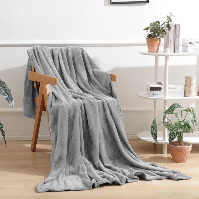 Cobija para Sofá, Mantas Ultra Suaves para Viajar, Acampar, Sofá Cama, Cobija Ligera y Acogedora para Todas las Estaciones, Decoración y Cobija para Regalar para Mujer y Hombres, 50x60 Pulgadas Gris