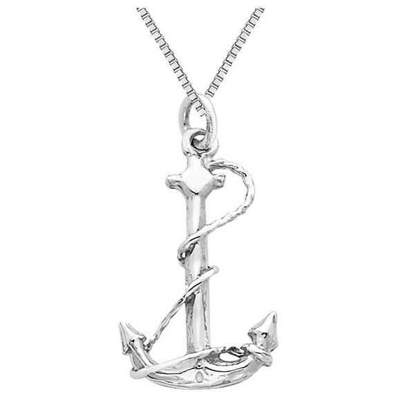 FJC Finejewelers 14k White Gold Solid Polished 3d Anchor Charm