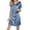 Light blue, variant on Women's Heart Print Short Sleeve Sleepshirt, Round Neck Comfortable Nightshirt, Blue & Multi-Color, S-XXXXXL Plus Sizes