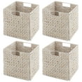 thumbnail image 7 of mDesign Woven Hyacinth Kitchen Storage Organizer Basket Bin, 4 Pack, White Wash, 7 of 7