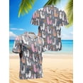 thumbnail image 2 of Netecom Cute Llama Hawaiian Shirt, Colorful Alpacas and Cactus Pattern Button Down Short Sleeve Shirt, 2 of 6