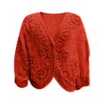 thumbnail image 7 of kaondbfi Cardigans for Elegant Women Crochet Long Sleeve Shirt Mesh Knit Tops Lightweight Summer Clothing Womens Summer Fall Fashion Bolero Shrug Tops, 7 of 7