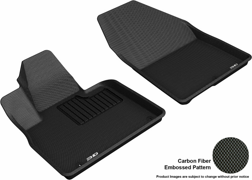 Black 3D MAXpider Front Row Custom Fit Floor Mat for Select Hyundai Santa Fe Models Classic Carpet 