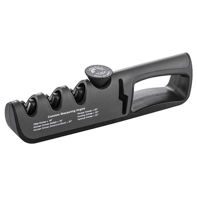 Afilador de Cuchillos 5 en 1, Pomo de Ángulo Ajustable, Tijeras de Cocina, Cuchillos de Acero, Herramienta de Afilado, Máquina de Molienda Manual de Diamantes de Tungsteno (Negro)