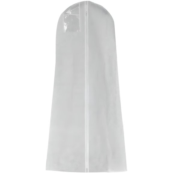 GASTROPOD Extra Long Dress Bags, Luxury Wedding Dress Garment Bag, Non-Woven Fabric Clear Garment Bag for Hanging Clothes, Wrinkle-Free Travel & Storage Protection (White)