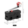 thumbnail image 3 of VERDANVERSE Roller Lever Arm Actuator Micro Switch Kw11 Black 10Pack 0.8x0.4x0.2in, 3 of 8