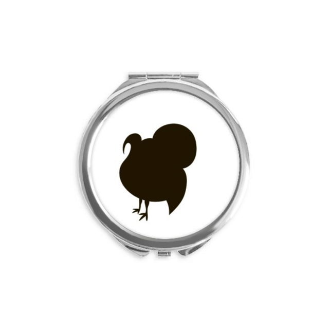 Miroir Compact Rond Portable de Poche en Verre avec Motif d'Animaux de Dinde Noirs