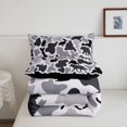 thumbnail image 5 of Manfei Retro Camo Twin Comforter Sets,Lovely Bear Bedding Set,White Black,Black Reversible,2-Piece,1 Comforter and 1 Pillowcase, 5 of 7