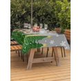 thumbnail image 2 of Outdoor Tablecloth with Umbrella Hole and Zipper, Grey Christmas Rectangle Table Cloth 54x80 Inch Waterproof Tablecloth, Green Xmas Tree Snowflake Stars Winter Picnic Table Cover for Patio Camping, 2 of 7