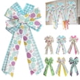 thumbnail image 2 of JHEHF Happy Easter Large Wreath Bows 24.8*11 Inch Easter Egg Wired Ribbon Bow Ornament for Wreath Kitchen Cabinet Door Wall Indoor Outdoor Decoration, 2 of 7