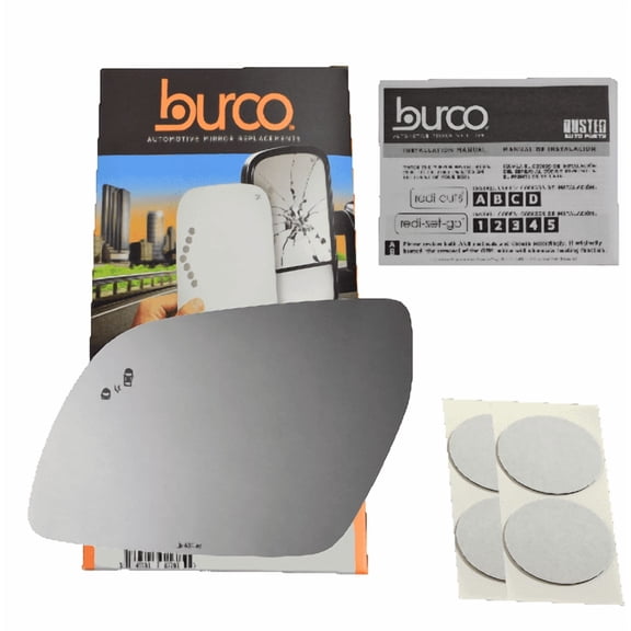 Burco 4878B Driver Side Replacement Mirror Glass w/BlindSpot No Rear Mount, Compatible with 2020-2023 Hyundai Venue