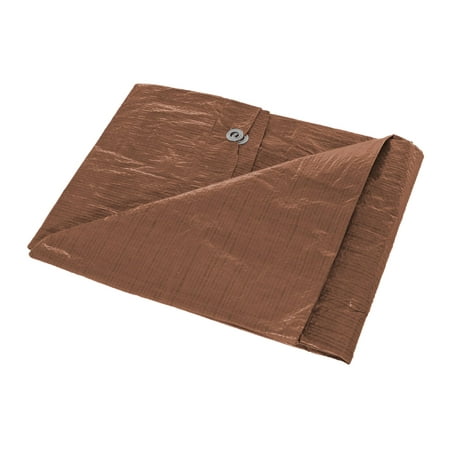 Golberg Light-Weight, Waterproof, Multipurpose Brown Tarp Made from Woven Polyethylene - Multiple Sizes Available - Protection and Cover for Tents, Cars, Boats, and (Best Cord For Tarp Ridgeline)