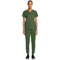 thumbnail image 1 of Maevn Eon Sport Chest Pocket V-neck Top & Full Elastic Logo Waistband Jogger Pant Scrub Set, 1 of 5
