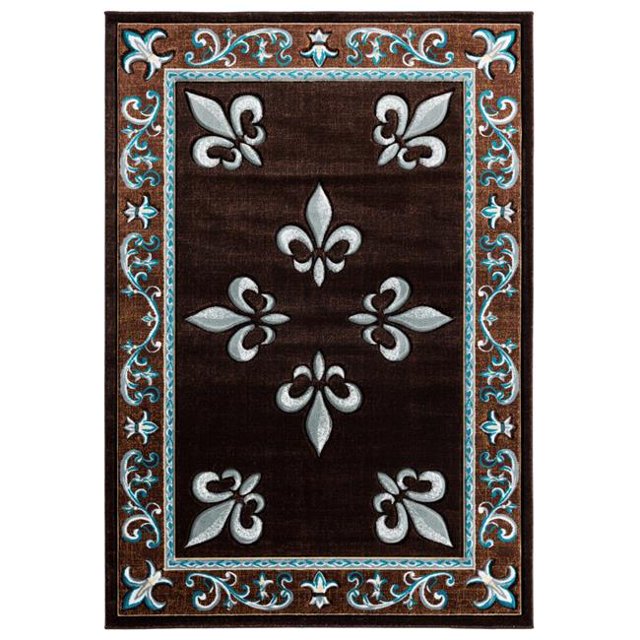 Tapis Rectangulaire Turquoise Casselton de 5 Pi 3 Po x 7 Po