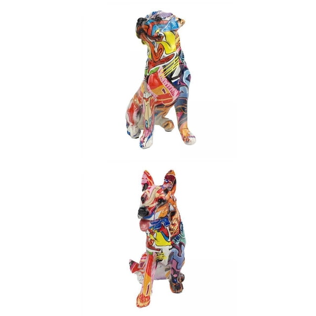 2 estatuas modernas de perro con , escultura, figurita, dormitorio, hogar, manualidades decorativas Soledad estatuilla de animales