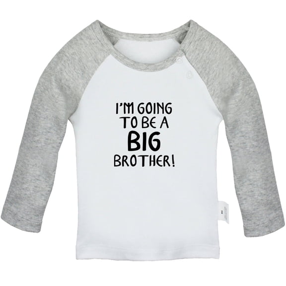 I'm Going to be a Big brother Funny T shirt For Baby, Newborn Babies T-shirts, Infant Tops, 0-24M Kids Graphic Tees Clothing (Long Gray Raglan T-shirt, 0-6 Months)