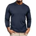 thumbnail image 2 of Inleife Mens Shirts under $10.00 Man Fashion High Elasticity Leisure Time Solid Color Crew Neck Easy Long Sleeved Shirt, 2 of 2