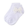 thumbnail image 6 of MeMoi Cotton-Rich Fashion Ankle Sock with Floral Lace Bow - Girls - Female, 6, White, 6 of 8