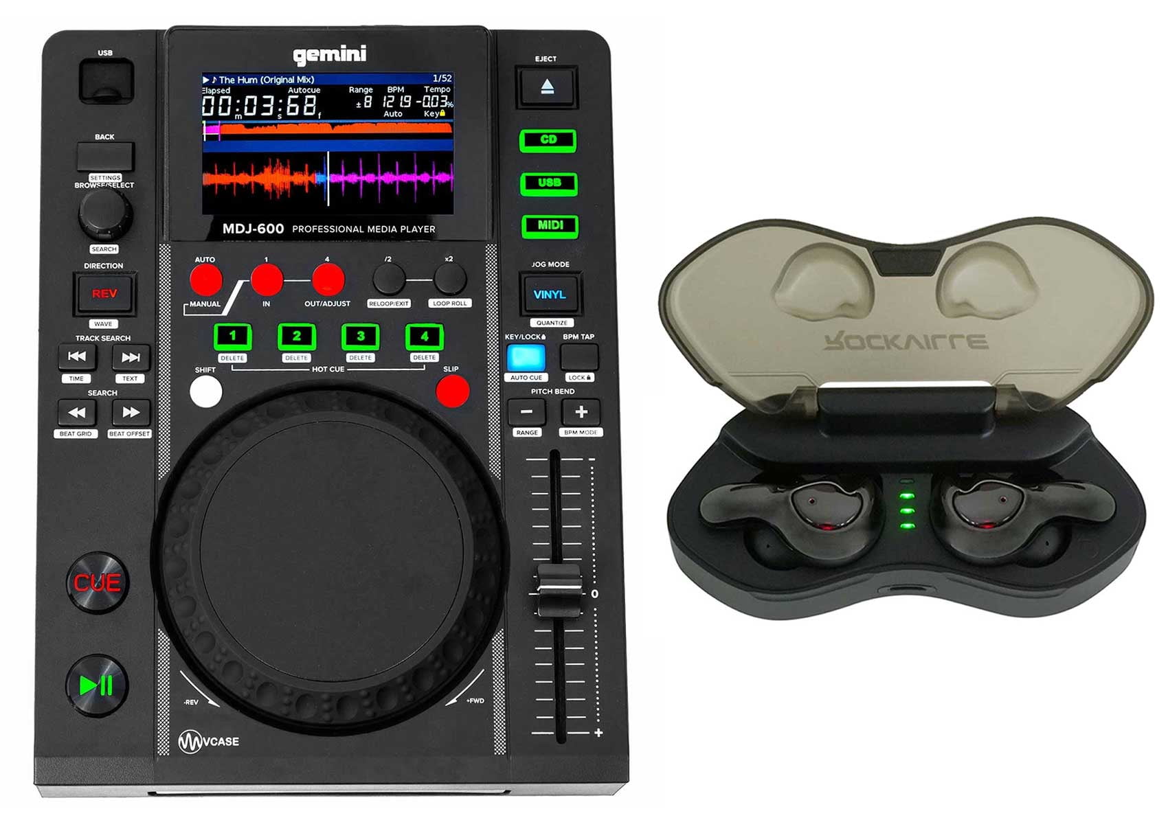 Gemini MDJ-600 Single Tabletop USB/CD Media Player DJ MIDI