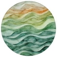 thumbnail image 2 of Addison Rugs Chantille Indoor/Outdoor Transitional Swirls Teal Washable Round Rug, 8' x 8', 2 of 6