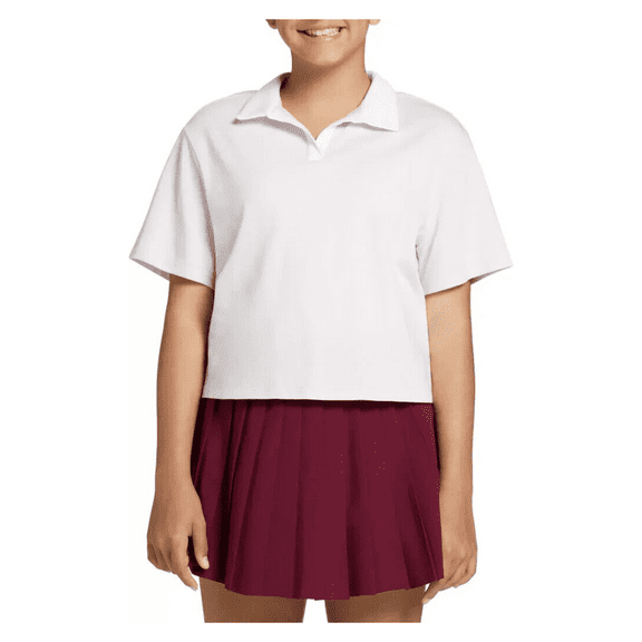 DSG Girls' Johnny Collar Short Sleeve T-Shirt, Tinted Rose, XL