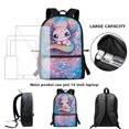 thumbnail image 3 of Jeiento Axolotl 17 Inch School Backpack Set of 5 Lightweight Breathable Girls School Bag with Lunch Bag, Pencil Case and Bookmarks Cute Kids Backpack for 9-12 Years Old, 3 of 8
