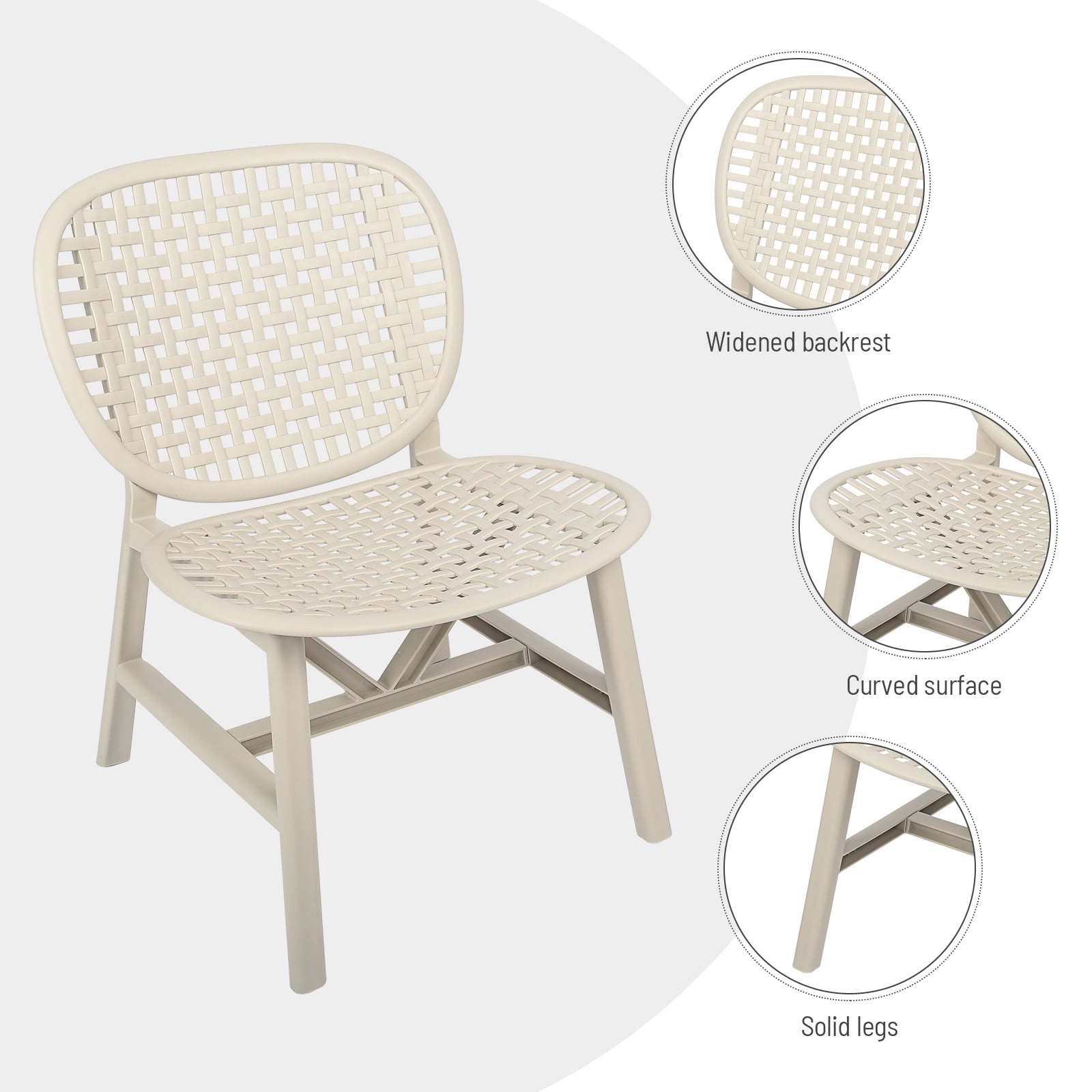 Aimee Lii 3 Pieces Hollow Design Retro Patio Table Chair Set, Outdoor All Weather Conversation Bistro Set with Open Shelf, Lounge Chairs, Widened Seat for Balcony Garden Yard, White Aimee Lii 3 Pieces Hollow Design Retro Patio Table Chair Set, Outdoor All Weather Conversation Bistro Set with Open Shelf, Lounge Chairs, Widened Seat for Balcony Garden Yard, White