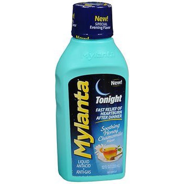 Mylanta Tonight Liquid Antacid + AntiGas Soothing Honey Chamomile