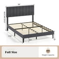 thumbnail image 3 of Costway Full Size Bed Frame with Height Adjustable Vertical Channel Headboard, Noise Free Gray, 3 of 10