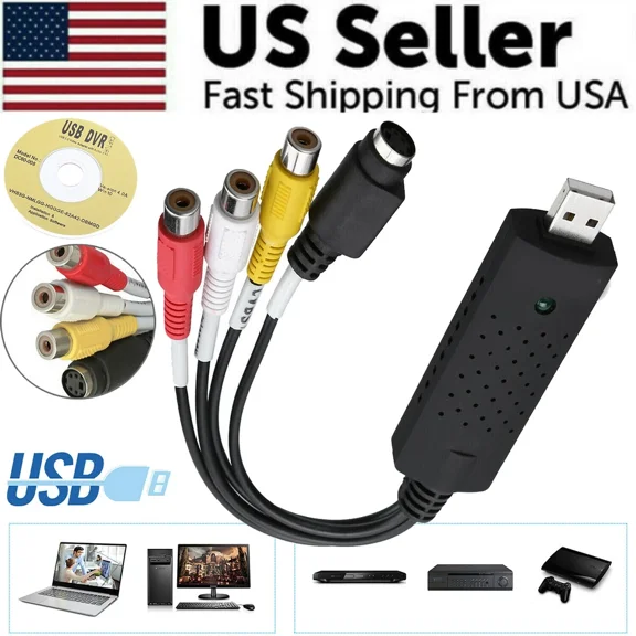 KNACK- Usb 2.0 Audio Video Vhs To Dvd Vcr Pc Hdd Converter Adapter Digital Capture Card