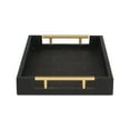 thumbnail image 4 of Home Decorative Lusan Black Faux Shagreen Tray With Handles, 4 of 5