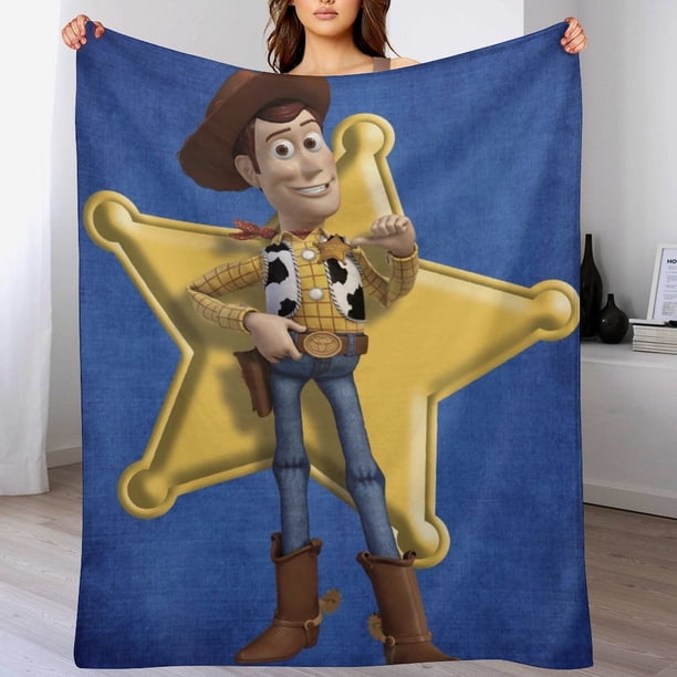 Manta de dibujos animados de Woody, suave y acogedora manta de franela de felpa para todas las estaciones para niños y niñas, manta de vellón cálida y liviana para sofá cama o viaje de 80 "x 60"